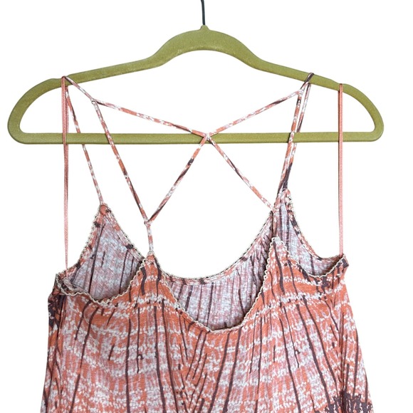 Free People Tie Dye Criss Cross Cami Top Tiered Sleeveless‎ Blouse - Picture 3 of 11